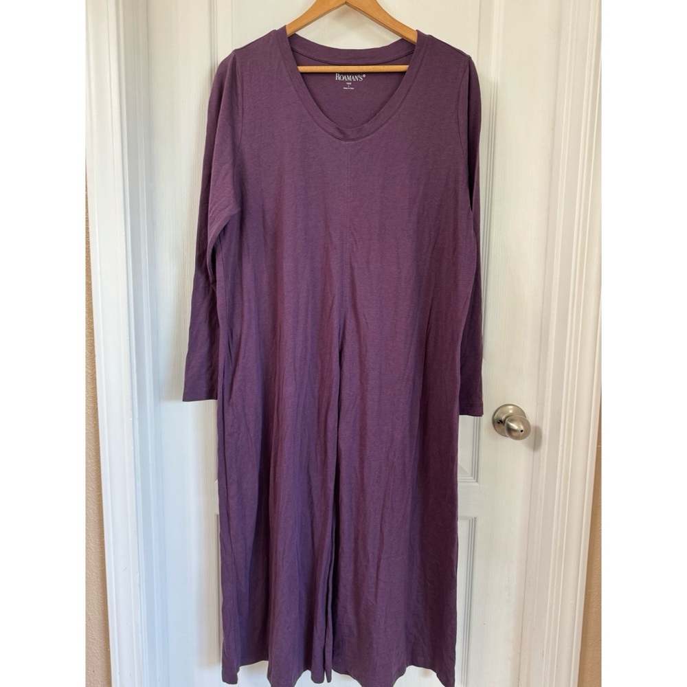 ROMAN’S EGGPLANT PURPLE FRONT SLIT DRESS SZ L